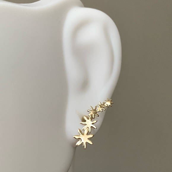 10k Solid Gold Earrings / Gold Piercing Stud Earrings / Waterproof Earrings - Picture 3 of 14